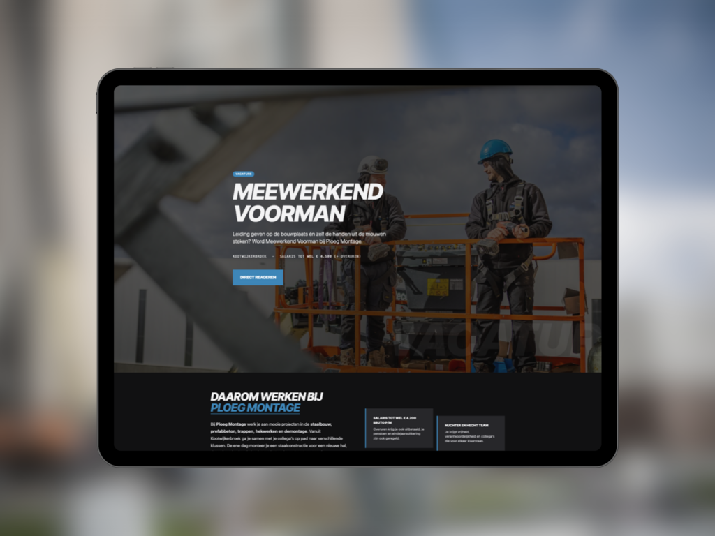 Werken bij Ploeg Montage